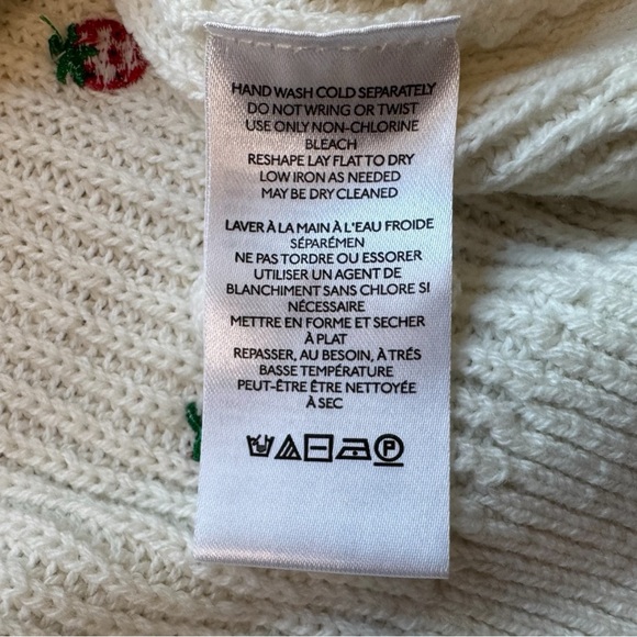MAEVE by Anthropologie Strawberry Embroidered Sweater – Size Large - Picture 9 of 13